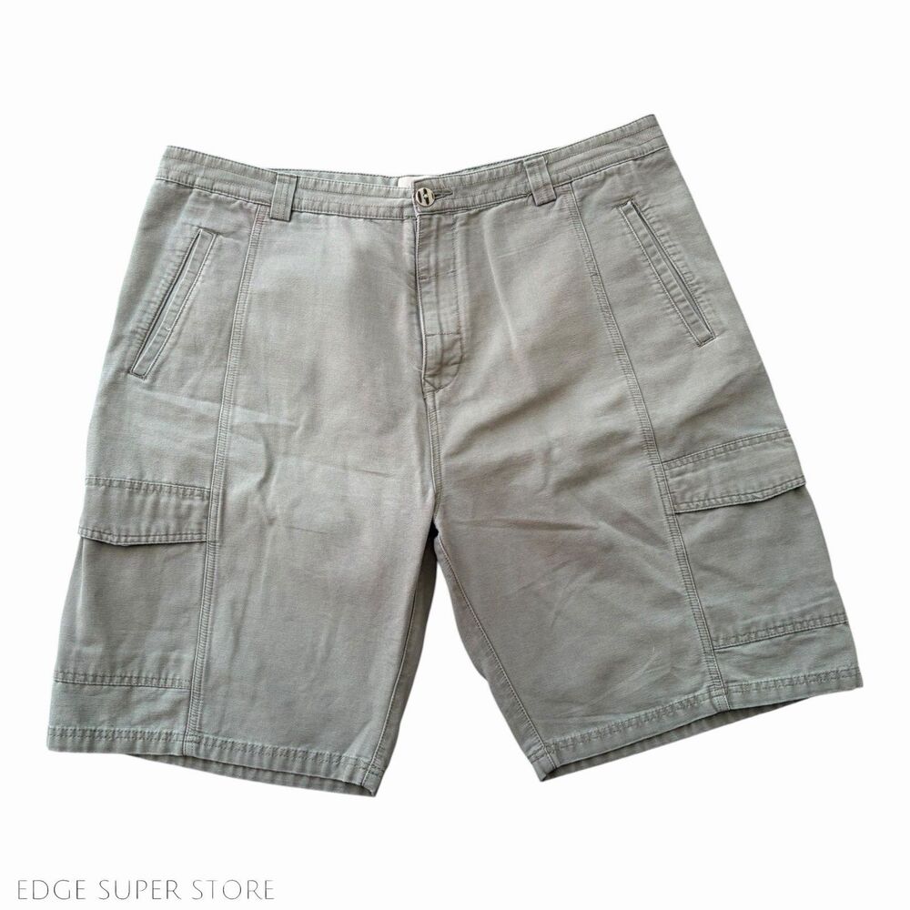 Jachs Men's Cargo Shorts Size 40 Light Green 100% Cotton 10" Inseam Multi Pocket